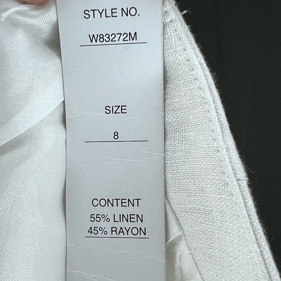 Willi Smith White Embroidered Linen Midi Skirt Size 8 - Picture 6 of 6